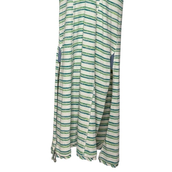 Free People Downtown Midi Striped Maxi Slit Cotton Sleeveless Dress Small - Picture 4 of 10